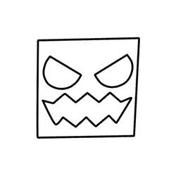 Disegno Geometry Dash cubo con faccia spaventosa da colorare