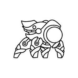 Disegno Creatura robotica in stile Geometry Dash da colorare
