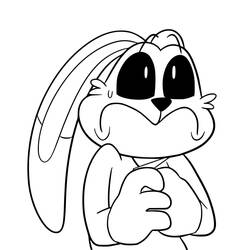 Disegno Hoppy Hopscotch con occhi grandi e zampe incrociate da colorare