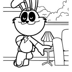 Disegno Hoppy Hopscotch che indica in un salotto da colorare