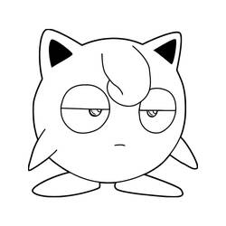 Disegno Jigglypuff con espressione assonnata da colorare