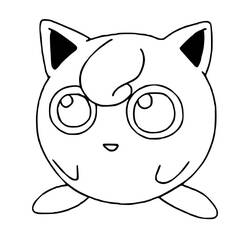 Disegno Jigglypuff con grandi occhi rotondi da colorare