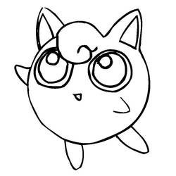 Disegno Jigglypuff con occhi grandi da colorare