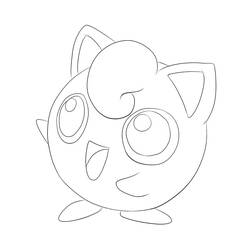 Disegno Jigglypuff con grandi occhi rotondi da colorare