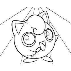 Disegno Jigglypuff che canta con un microfono da colorare