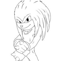 Disegno Knuckles con sguardo determinato da colorare
