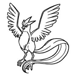 Disegno Articuno con le ali spiegate da colorare