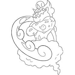 Disegno Boreas Pokemon Legendary con coda di vento a spirale da colorare