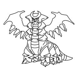 Disegno Legendary Pokemon Giratina in piedi con le ali spiegate da colorare