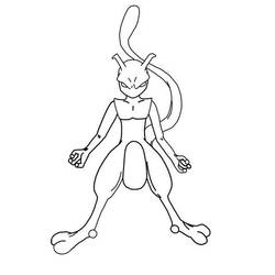 Disegno Mewtwo in posizione di combattimento da colorare