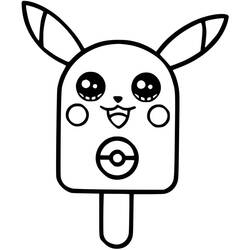Disegno Pikachu gelato da colorare da colorare