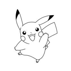 Disegno Pikachu che saluta allegramente da colorare