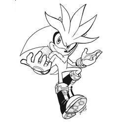 Disegno Sonic argentato con le mani tese da colorare