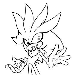Disegno Sonic argentato che usa il suo potere psichico da colorare