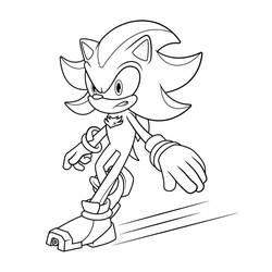 Disegno Sonic Shadow di corsa in avanti da colorare