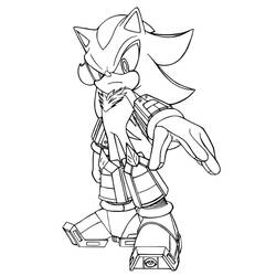 Disegno Shadow Sonic in posizione di combattimento da colorare
