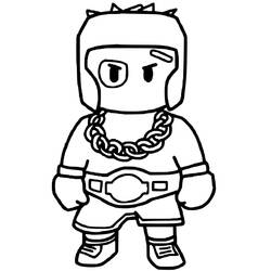 Disegno Golden Gloves pugile di Stumble Guys da colorare