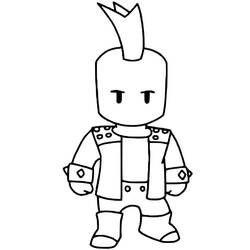 Disegno Punk Rock di Stumble Guys in piedi da colorare