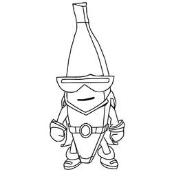 Disegno Super Banana in piedi con il costume da colorare