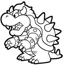 Disegno Bowser in posa minacciosa da colorare