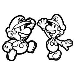 Disegno Mario e Luigi che si salutano felici da colorare