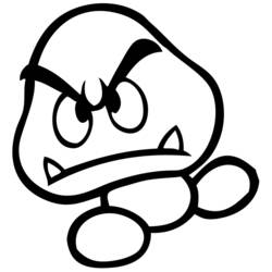 Disegno Goomba con sguardo arrabbiato da colorare