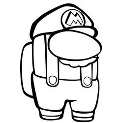 Disegno Tra noi personaggio vestito da Mario da colorare