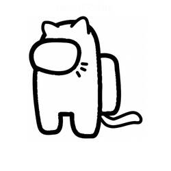 Disegno Tra noi personaggio a forma di gatto da colorare