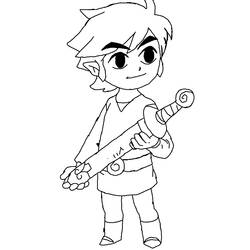 Disegno Link con la sua spada da colorare