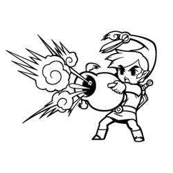 Disegno Link blocca un attacco con lo scudo da colorare